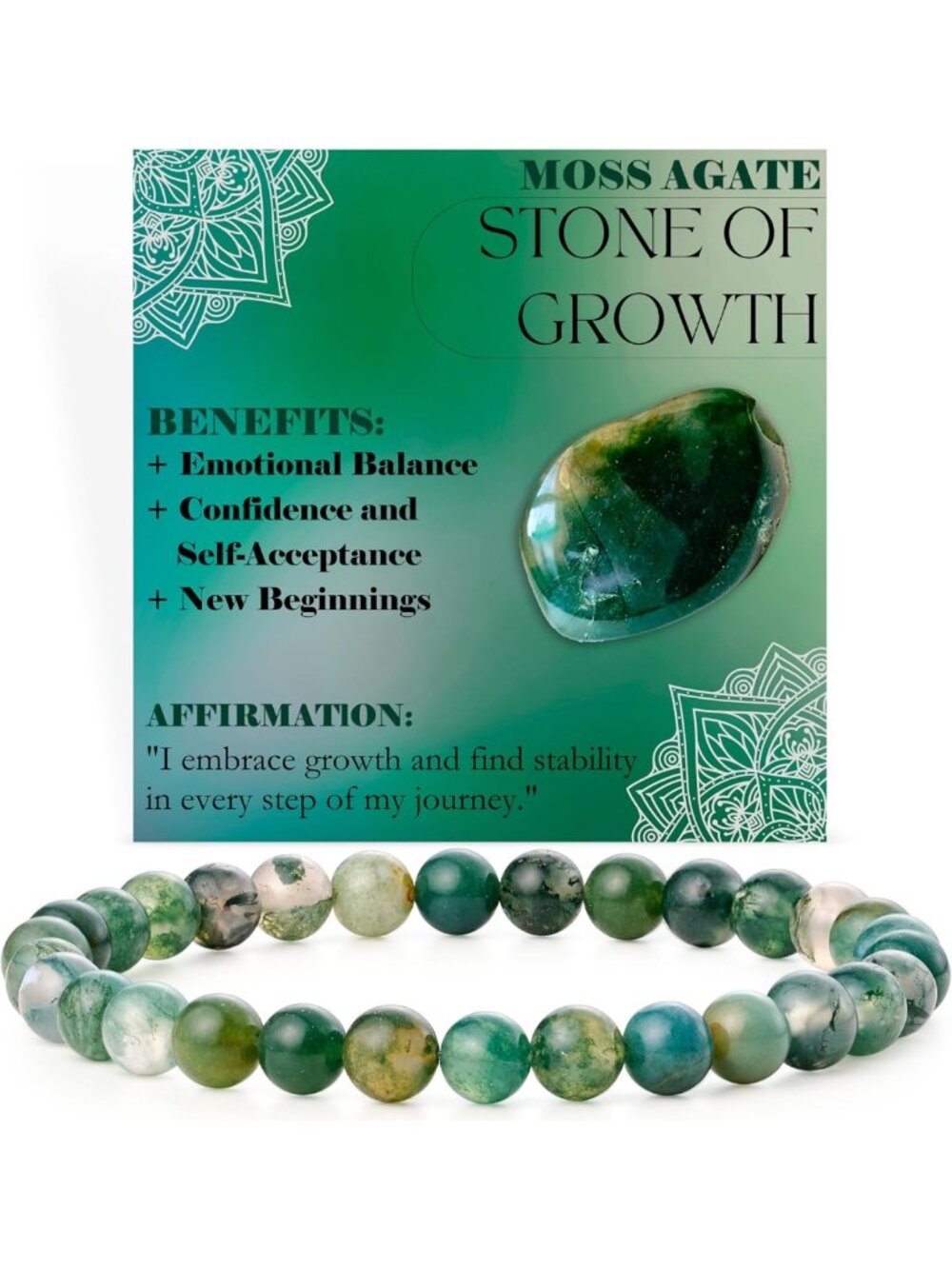 Handmade 6mm Beaded Bracelets for Women | Natural Stone Stretch Jewelry, Yoga